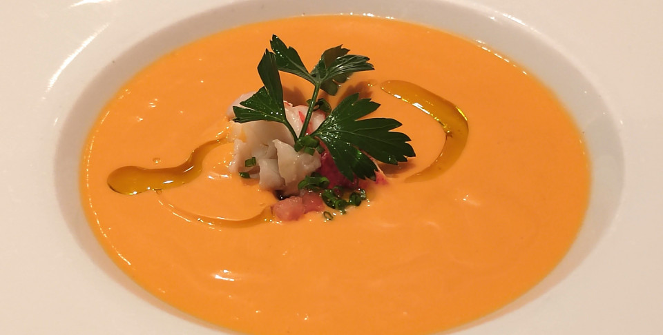 Salmorejo con bogavante