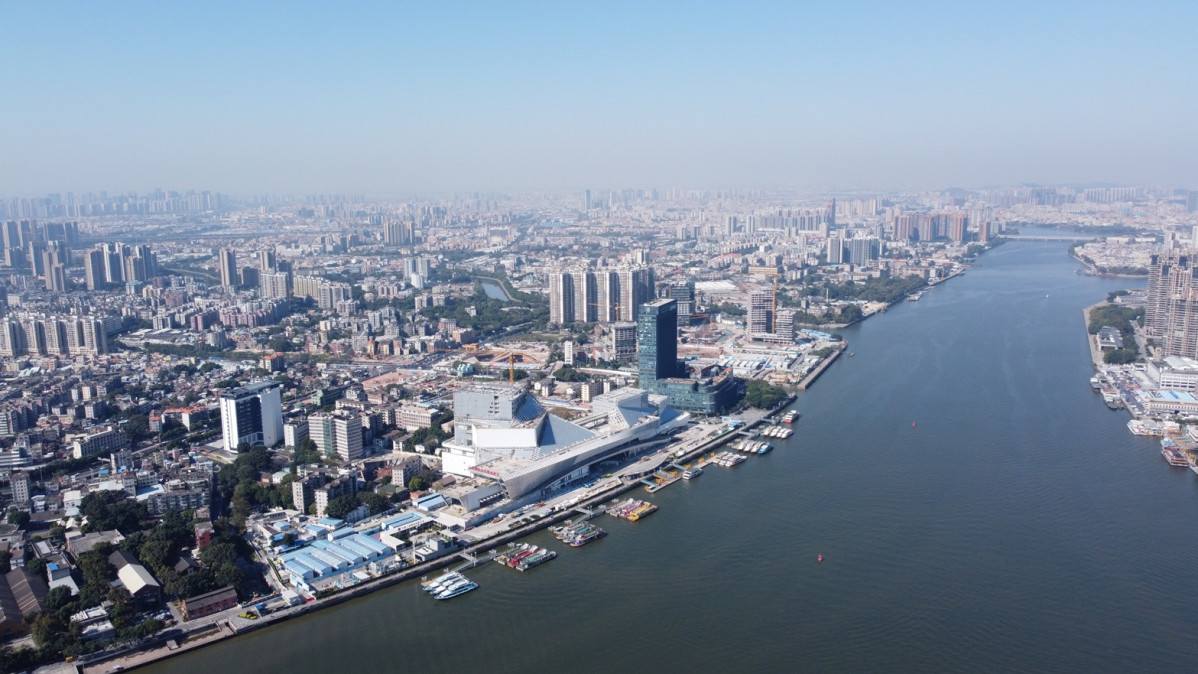 VIista au00e9rea de Guangzhou y su Bahu00eda