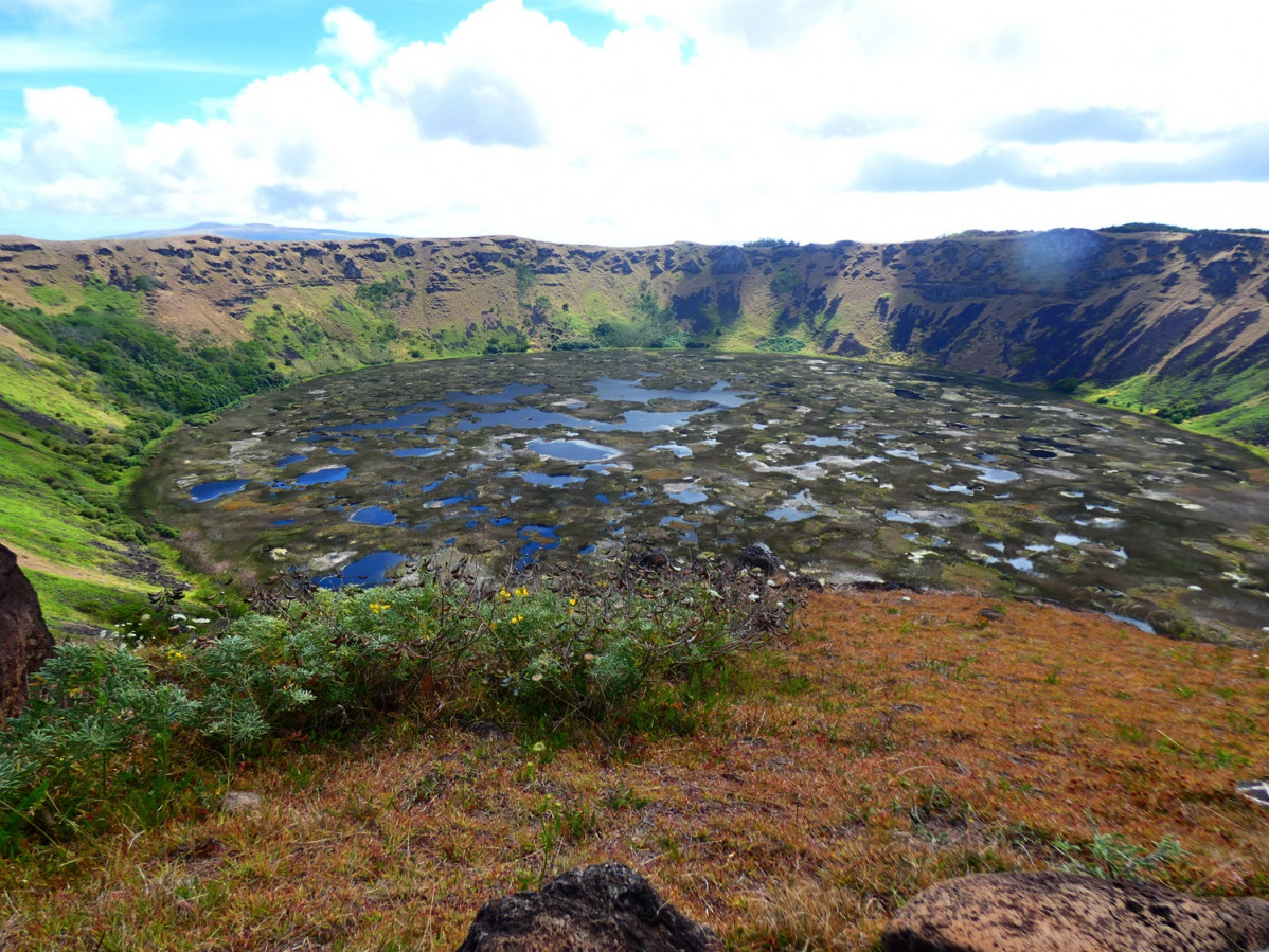 Cru00e1ter del volcu00e1n Rano Kau, Isla de Pascua
