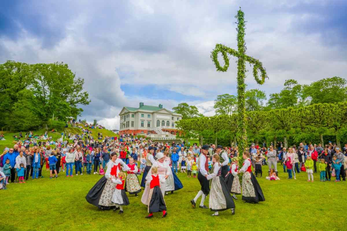 Swedish midsummer gathering