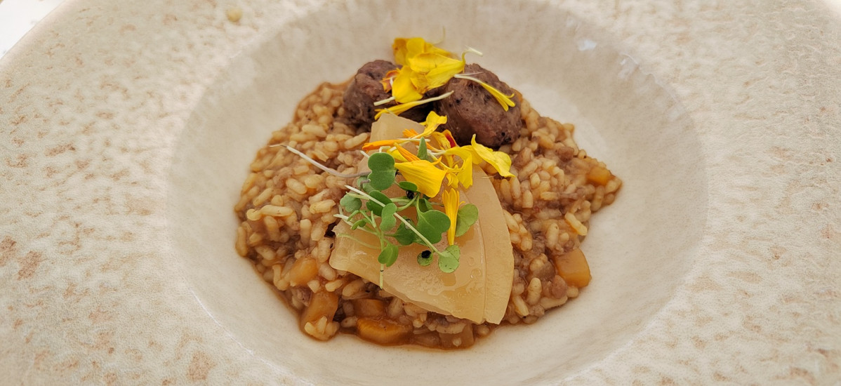 Arroz meloso del menu00fa maridaje de Masos