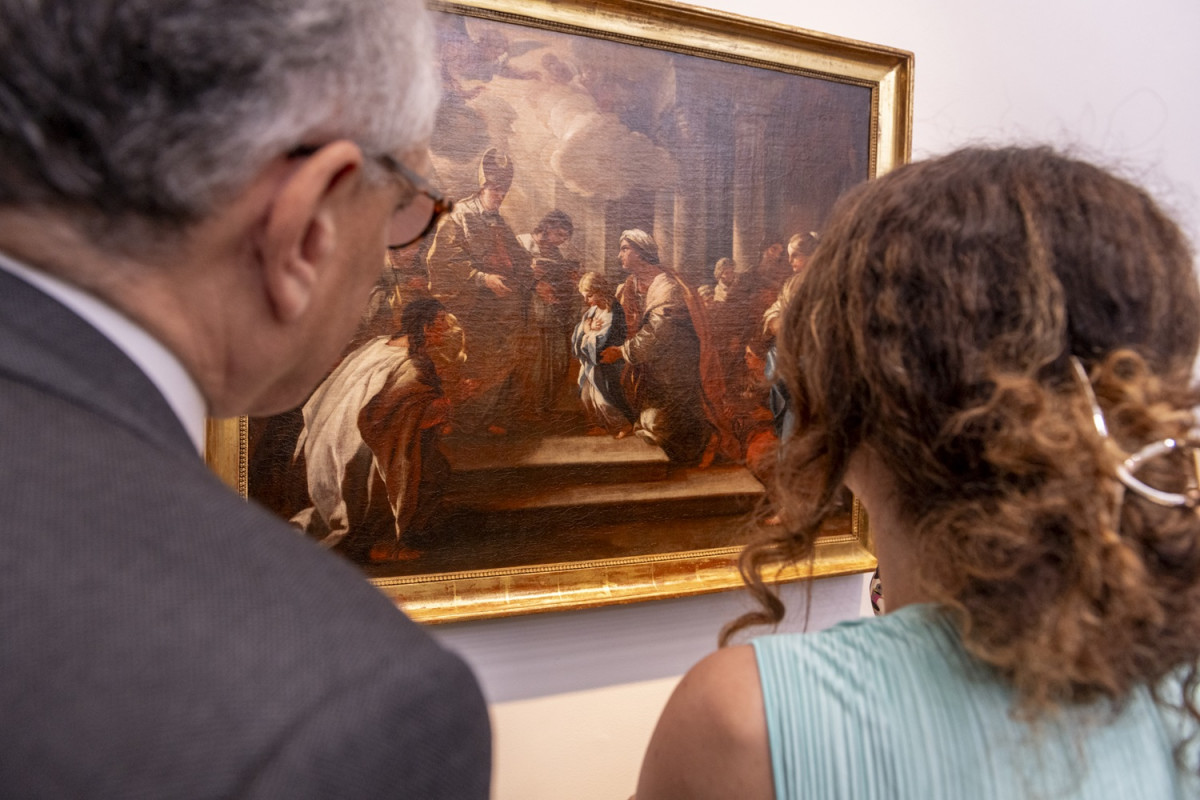 Obra atribuida a Luca Giordano La presentaciu00f3n de la Virgen en el Templo@MarcoRovella