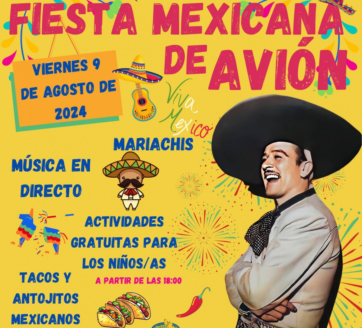 Fiesta mexicana avion 2024 cartel