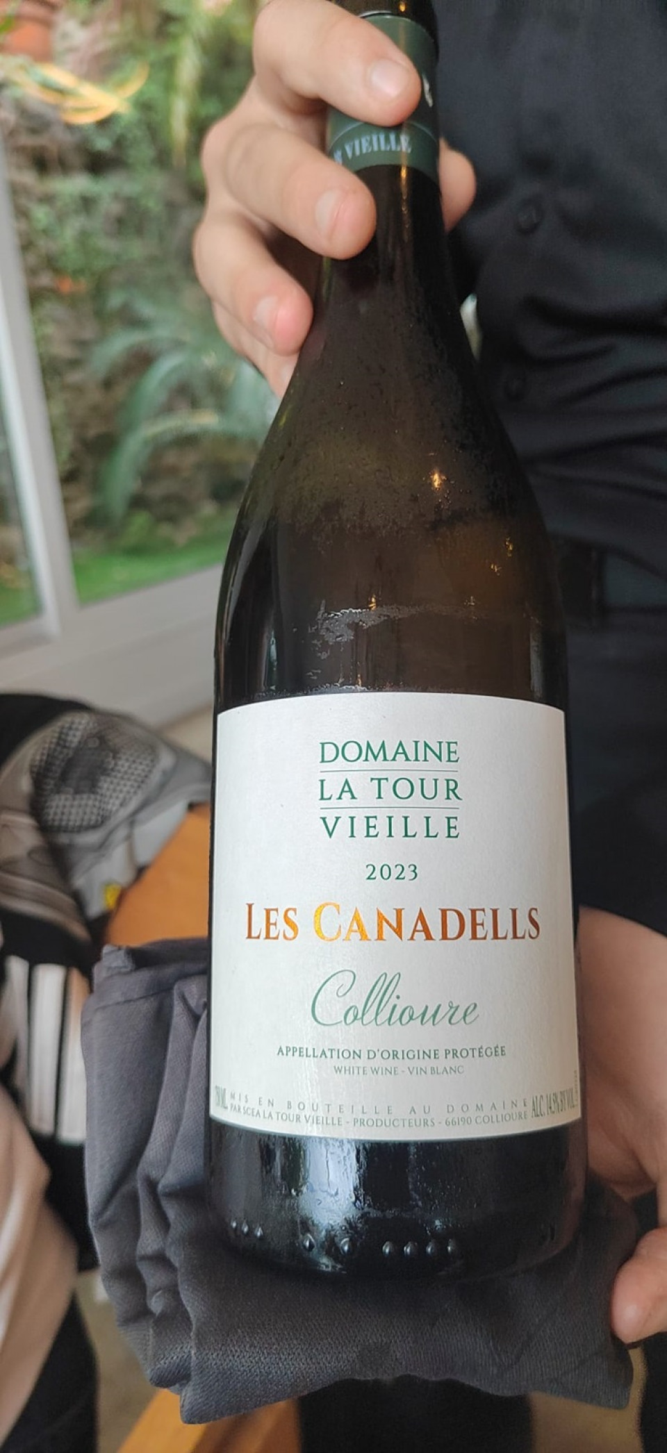 Vino DOC Collioure en el restaurante La Ballette de Collioure