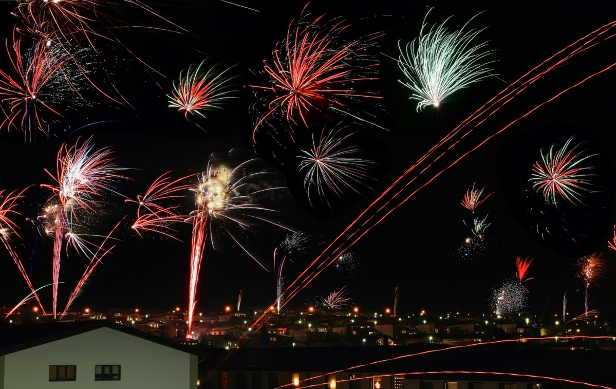 Islandia Reikiavik fuegos artificiales