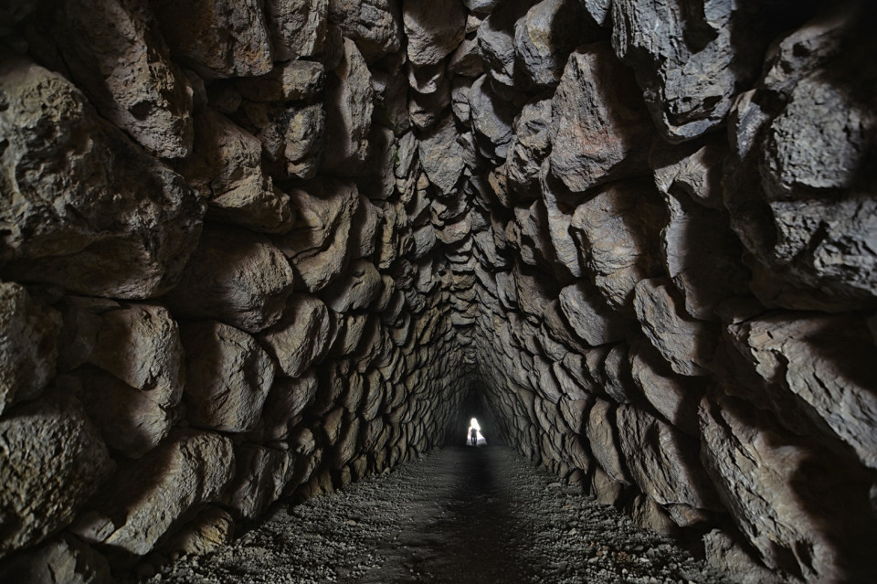 Corum Hattussa  túnel de Yerkapi en Hattusa, Patrimonio Mundial de la UNESCO en 1986. Corum, Turquía.