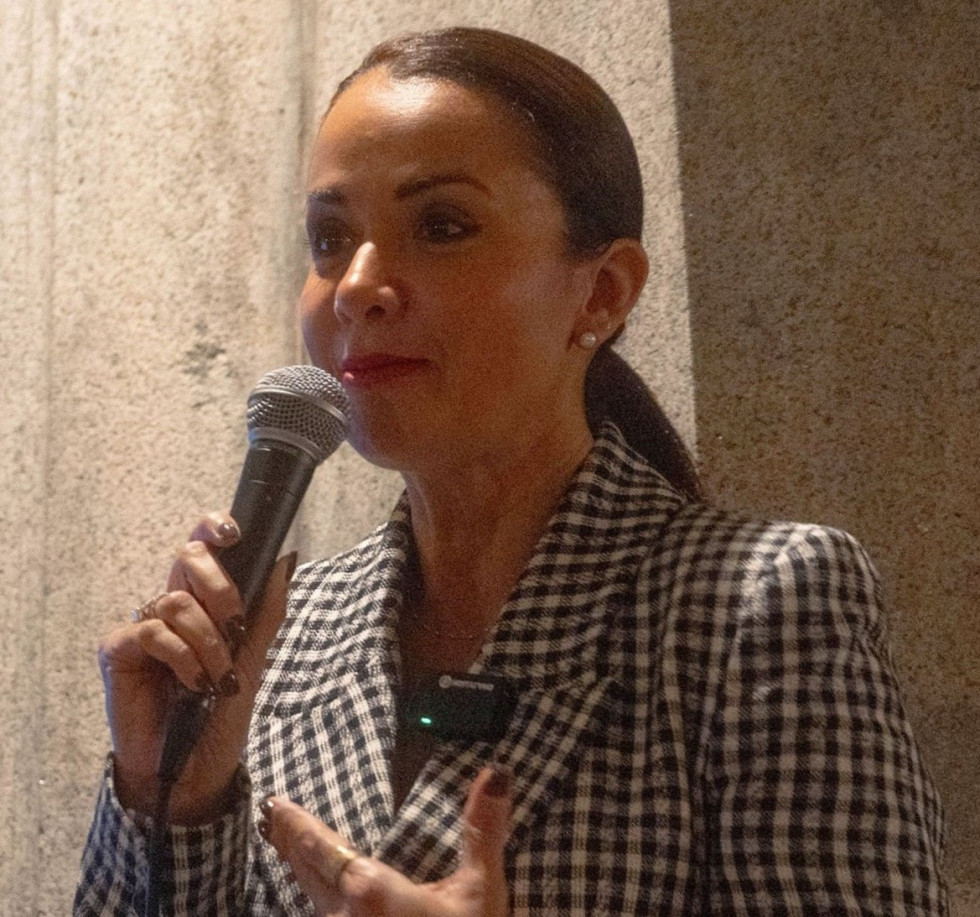 Marcela Aguiñaga, Prefecta de la provincia del Guayas durante el evento Cena Destino Guayas dentro del marco de Madrid Fusiónr Entrevista