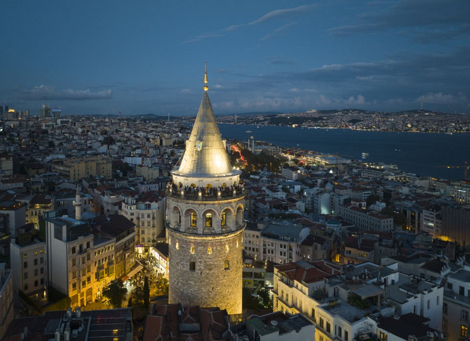 İstanbul, Torre Galata, vista nocturna