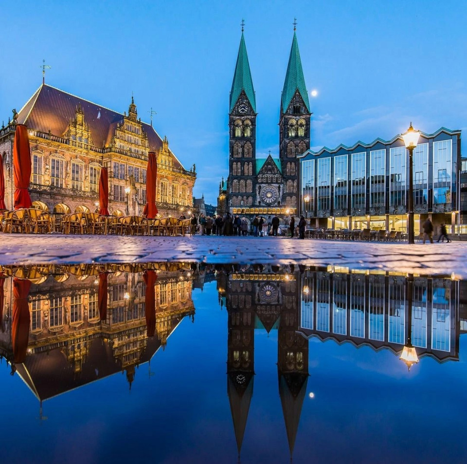 Bremen, Plaza del Mercado de Noche