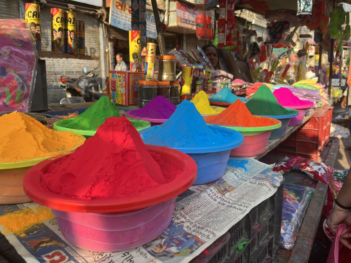 4 Puesto de venta de polvos de colores