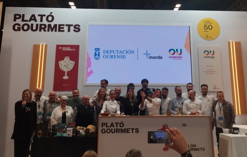 Equipo de la Diputación de Ourense que presentó los platos y los productos para su elaboración.