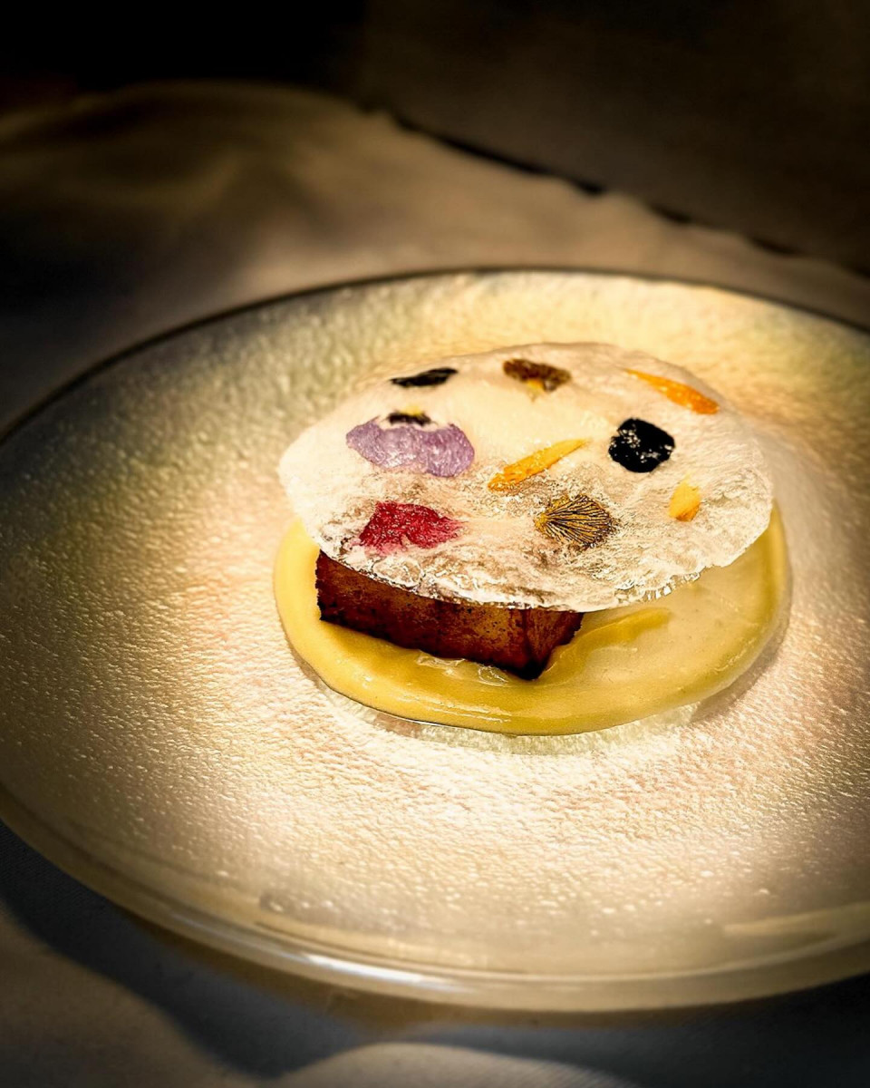 Crema de miel, pan perdú, helado de haba tonka