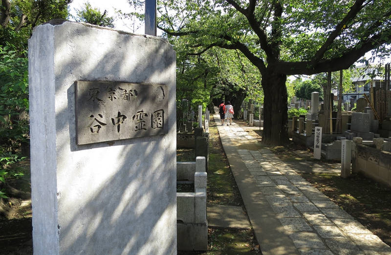 Calle estrecha del cementerio de Yanaka