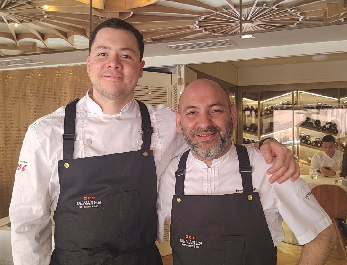 Chef Luis Ojeda de Benares Madrid y Chef Sameer Taneja de Benares Londres ( der)