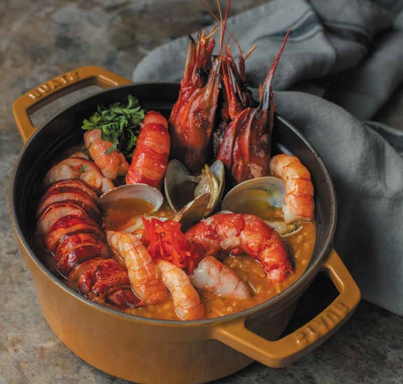 Arroz rape y gambas