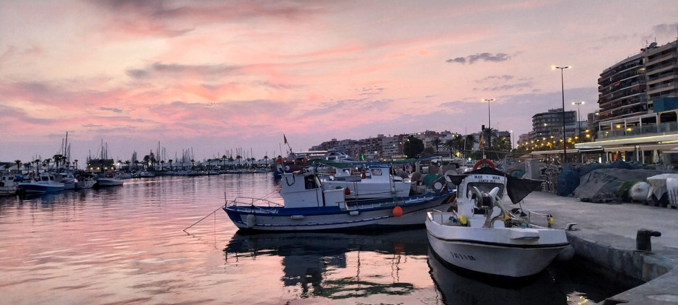 Atardecer en el puerto de Santa Pola.