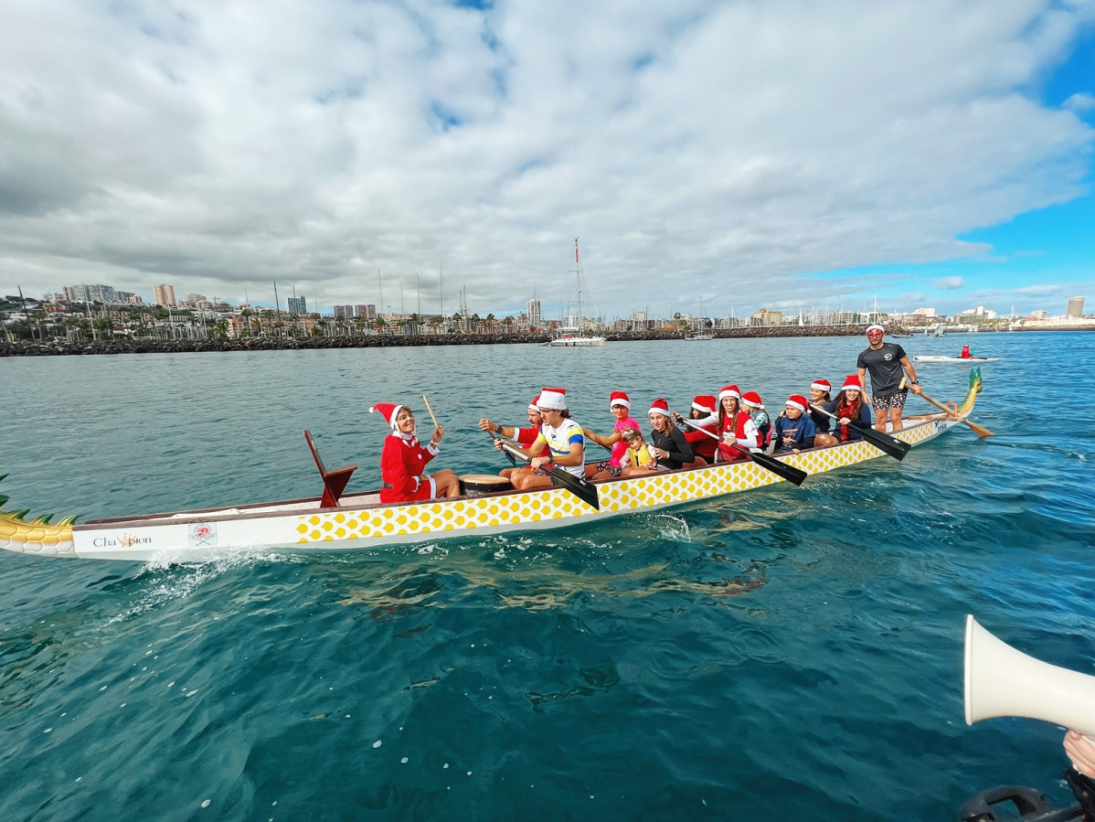 Navidad piragu00fcismo playa de Las Alcaravaneras