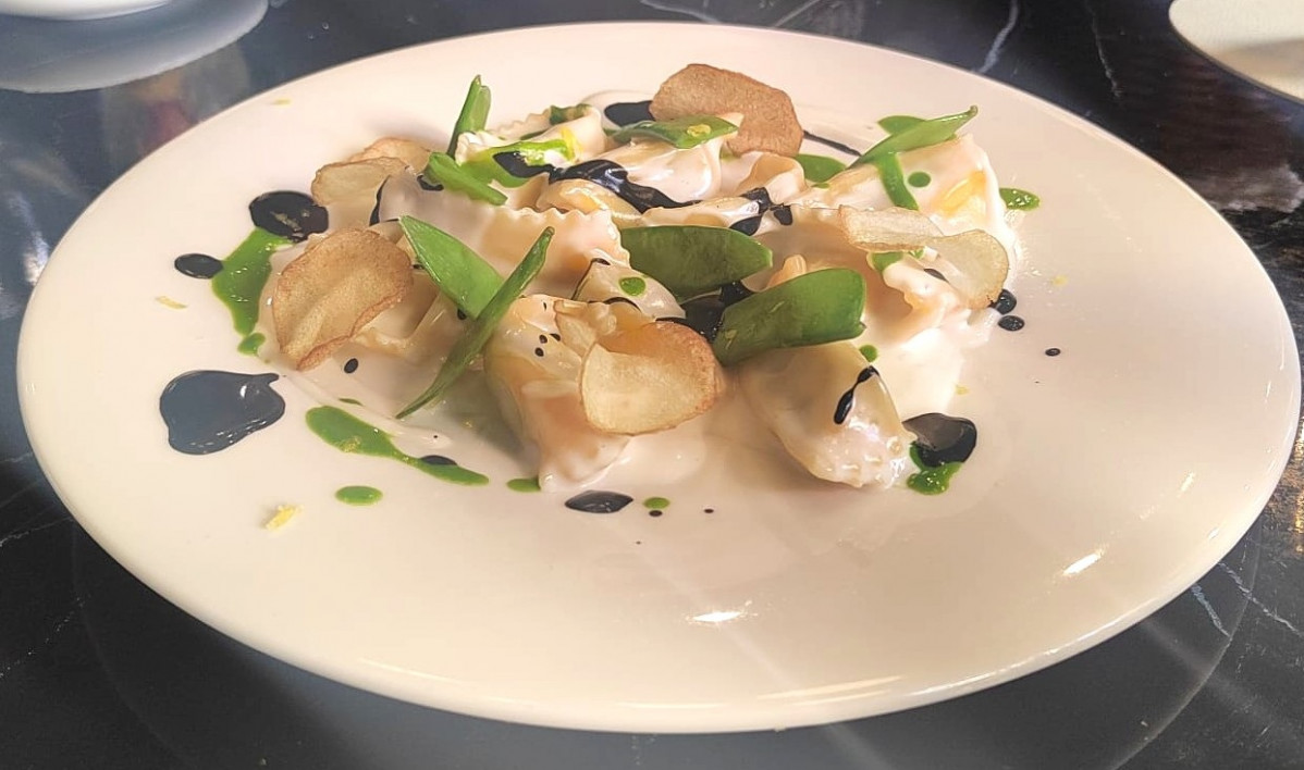 Ravioli de bacalao al pil pil  Gianna