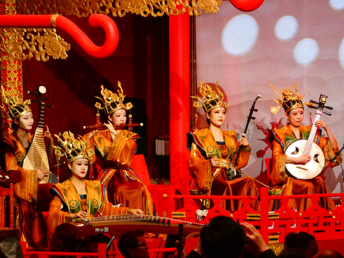 Mu00fasicos del espectaculo sobre la dinastu00eda Tang en Xi'an